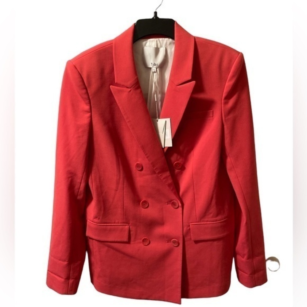 TIBI Steward Blazer Wool‎ Blend Jacket NWT Size 8 Raspberry $595